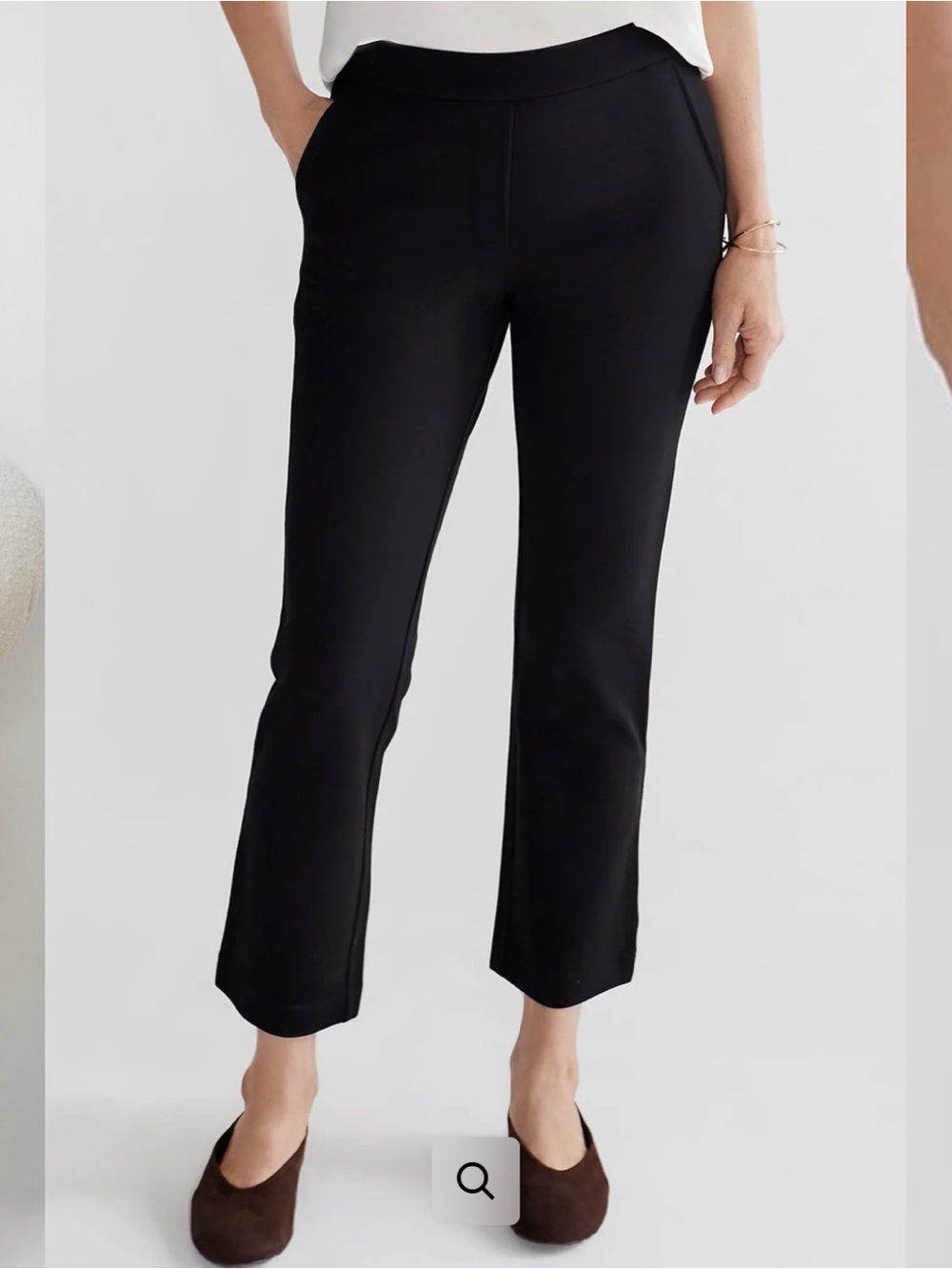 Classic Black Pull-On Cropped Pants